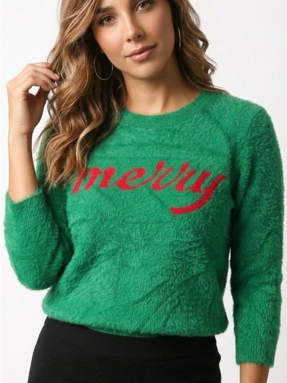 🎄|•LULAROE•| Super SOFT Fuzzy 'Merry' Christmas Sweater Size Large